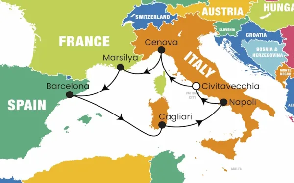 Costa Smeralda ile Batı Akdeniz ve Sardinya Adası Turu Pegasus ile | 7 Gece | İstanbul Çıkışlı | 19 Ağustos - 2