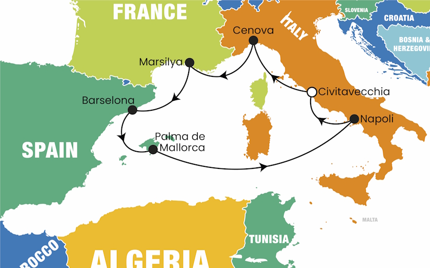Costa Toscana ile Balear Adaları ve Batı Akdeniz Turu Pegasus ile | İstanbul Çıkışlı | 7 Gece Konaklamalı | 5 Kasım - 2